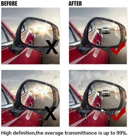 4 PCS Car Rear View Mirror Waterproof Film Side Rearview Rainproof Coating Membrane HD Nano Protective Clear Safe Driving Sticker...