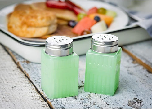 Jadeite Glass Collection (TM) Salt & Pepper Shaker with Metal Top, 2-Ounce...