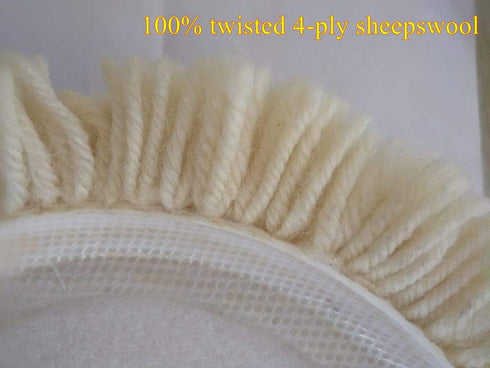 Wool Polishing Pads, 2 Pack 6" Buffing Pads with Hook and Loop Back for Compound, Cutting & Polishing, 100% Natural Wool, Thick and Aggressive...