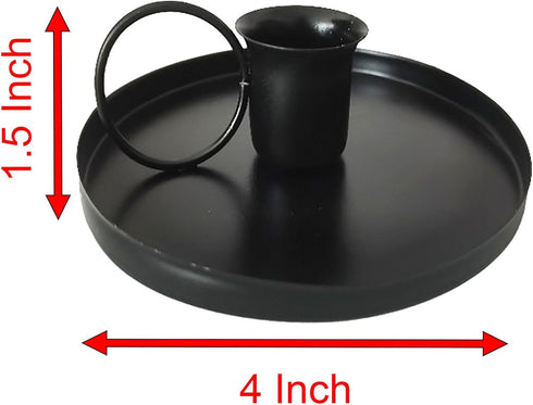 2 Pcs 4 Inch Black Iron Candle Holder for Taper Candles, Dinning,Wedding and Party Decoration (2, Black)...
