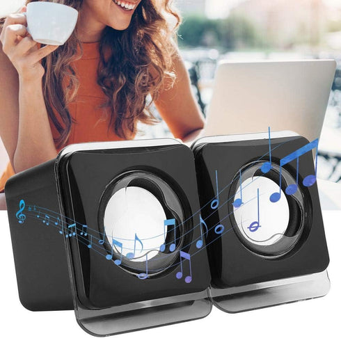 Computer Speakers for Desktop PC Laptop Mac, USB 2.0 Mini Wired Combination Speaker Dual Stereo Clear Speaker System with Volume Control...