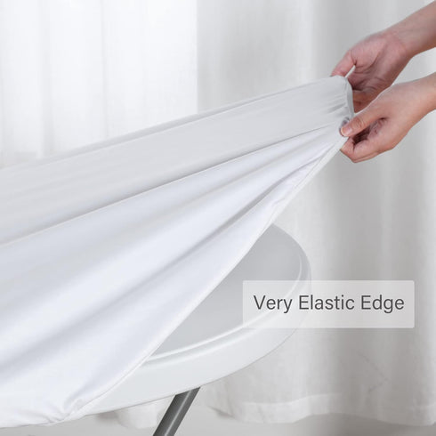 Obstal Fitted Round Table Cloth, Reversible Waterproof Stain Resistant Elastic Stretch Tablecloth, Wipe Clean Table Cover for Outdoor/Indoor Use, ...