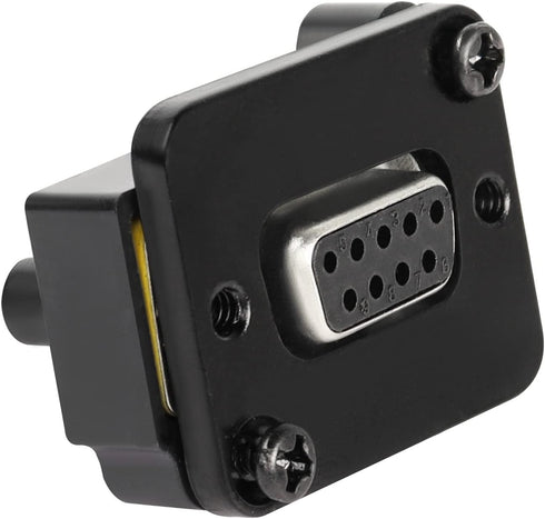 QIANRENON DB9 Panel Mount Straight Through Connector Adapter 9-pin RS232 Serial Female to Male Panel Mount Socket Converter Coupler, for Video Net...