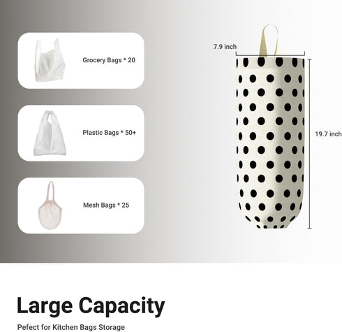 Plastic Bag Holder Grocery Bag Holder Wall Mount Reusable Trash Bag Organizer for Home Kitchen Pantry Decor,1 Pack...