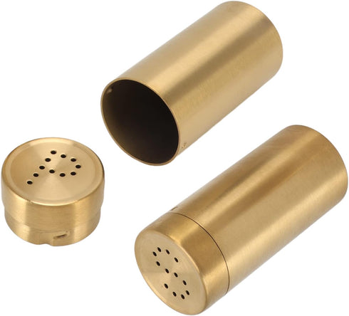 CHICIRIS Salt and Pepper Shaker, 2 Packs Stainless Steel Spice Shaker Gold Salt Container with Fine Mesh, Small Kitchen Gadgets, Spice Jars Season...