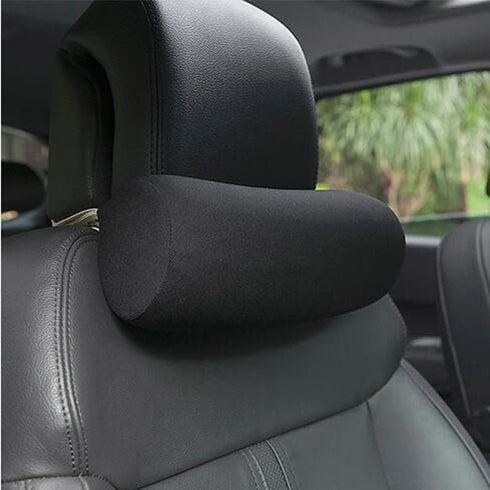 ALIBO Memory Foam Chairs Recliner Car Neck Pillow with Adjustable Strap Soft Auto Cervical Round Roll Bolster Headrest Supports Cushion Pad Black ...
