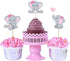 48pcs Pink Elephant Cupcake Toppers, Double Sided It's A Girl Picks, Cake Decorations for Elephant Theme Birthday Baby Shower Little Peanut Party ...