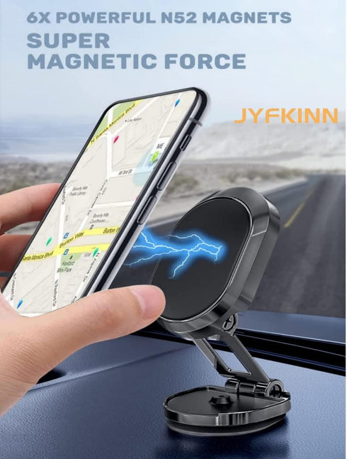 2 Pack Alloy Folding Magnetic Car Phone Holder 360° Rotation Magnetic Phone Holder for Car Super Strong Magnet Magnetic Phone Mount Magnetic Cell ...
