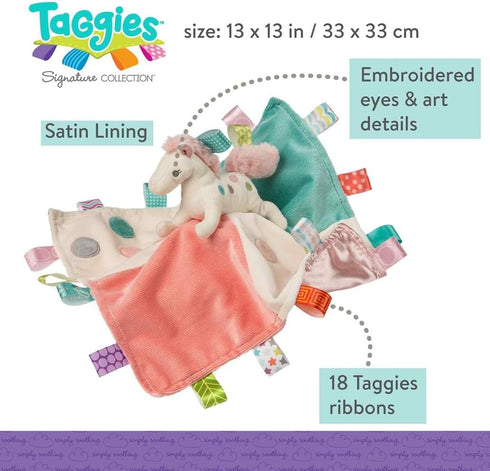 Mary Meyer Taggies Soothing Sensory Stuffed Animal Security Blanket, Painted Pony, 13 x 13-Inches...