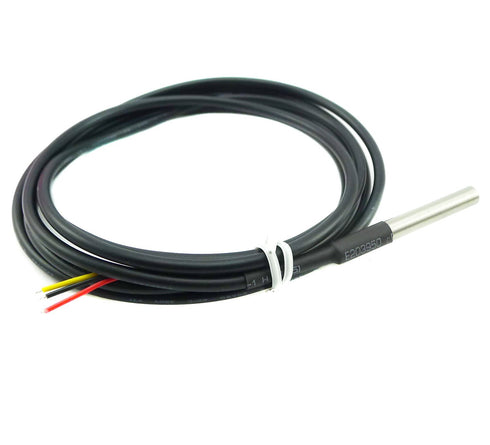 3PCS DS18B20 Waterproof Stainless Steel Temperature Sensor Digital Temperature Probe Sensor Cable Temperature Range (-55?~ +125?) 6 * 50mm 2 Meter...