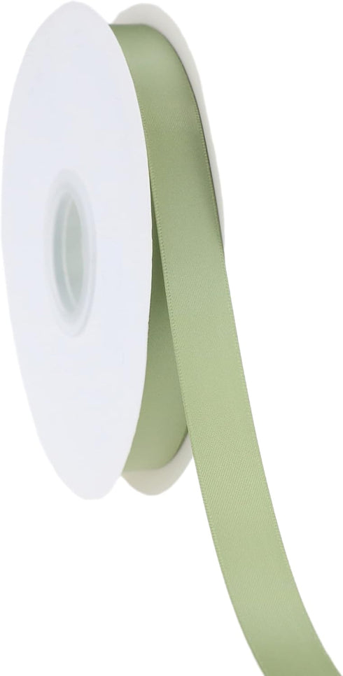 Sage Green Ribbon 5/8 Inch Sage Satin Ribbon Wedding Ribbon for Gift Wrapping Hair Ribbon Gift Ribbon Silky Ribbon for Crafts Christmas Decoration...