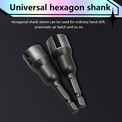 Pack-2 Hex Shank Nut, Butterfly Hole Socket Wrench, Power Wing Nut Driver, Universal Automobile Accessories, for Most Cars, Trucks and Vans (Black...