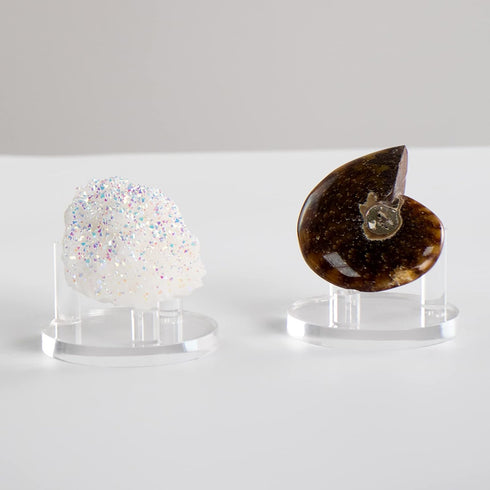 Clear Acrylic Rocks Display Stand, 1.9Inch Three-Peg Round Acrylic Display Easels Holders for Gemstone Agate Slices Crystals Painted Rocks Mineral...