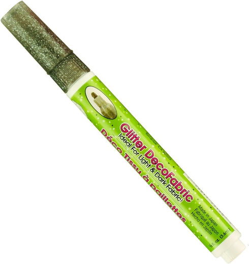 Uchida Marvy Deco Fabric Fine Point Tip Glitter Marker Art Supplies, Black...