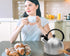 2.5 Liter Whistling Tea Kettle - Modern Stainless Steel Whistling Tea Pot for Stovetop Hot Water Boiler with Cool Grip Ergonomic Handle (Silver, 2...