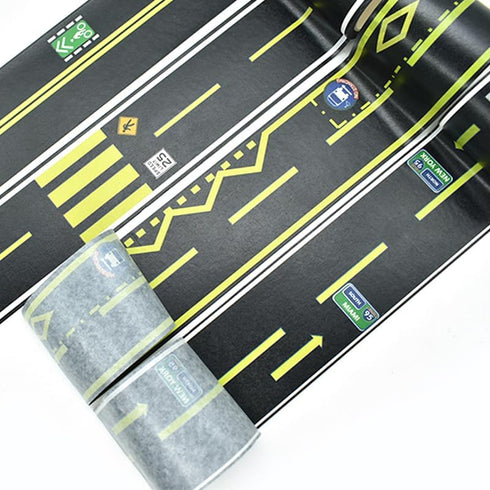 Toy Car Road Tape - Sticks to Flat Surfaces, No Residue; 30 ft. x 2 in. - Highway, Black...