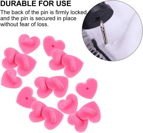 EXCEART 100pcs Rubber Pin Backs Love Heart Butterfly Clutch Backings Pin Keepers Cap Replacement for Badges Lapel Pin DIY Accessory...