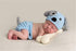 Newborn Baby Girl Boy Photo Props Outfits Crochet Knitted Blue Dog Hat Shorts with Bone Set for Boys Girls Photography Shoot (0-6 Months)...