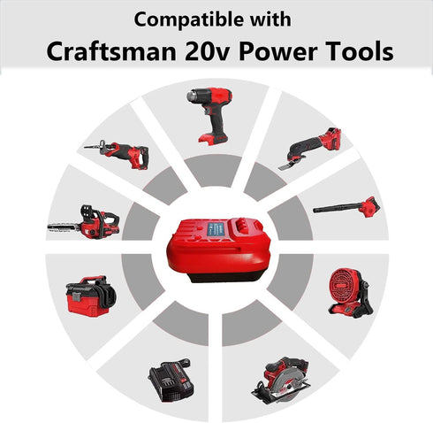 Adapter for Craftsman V20 Cordless Tools, for DeWalt 20V for Milwaukee M18 Lithium Battery Convert to for Craftsman New 20V Power Tool (Adapter On...