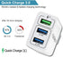 Fast Wall Charger QC 3.0 USB Quick Charge 3 Ports Tablet iPad Phone Charger Adapter Travel Plug Compatible iPhone X/Xs/XS Max/XR/8/8+/7P/7/6/5 Sam...