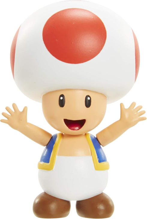 Super Mario Action Figure 2.5 Inch Red Toad Collectible Toy...