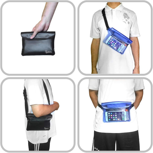 Waterproof pouch Waterproof Waist Pouch 2-Pack Waterproof Fanny Pack Beach Accessories Safe & Dry for Boating Swimming fishing Kayaking Snorkeling...