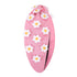 NVENF Flower Headbands for Women Spring Summer Floral Knotted Headbands Crystal Rhinestone White Pink Wide Top Knot Headband Beach Summer Hair Acc...