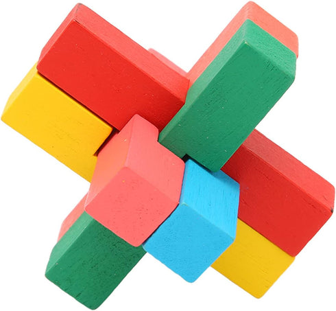 6 in 1 Building Blocks of Adult Intelligence, Anti Dementia Toys for Elderly, Wooden Brain Teaser Puzzles Toys, Block Intellectual Brain Teaser Ga...