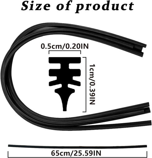 4 Pack Windshield Wiper Blades Refills, DIY Adjustable Car Windscreen Wiper Rubber Strips, Frameless Window Boneless Insert Silicone Strips, Car A...