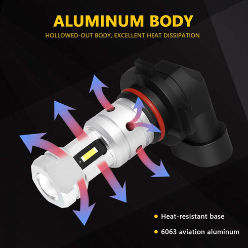 PHINLION 9145 9140 LED Fog Light Bulbs, 3800 Lumens Super Bright 12V H10 Fog Lights LED Replacement Bulb, 6000K Xenon White, Non-polarity, Pack of...