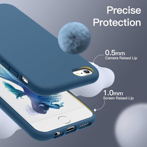 JETech Silicone Case for iPhone 6s/6 4.7 Inch, Silky-Soft Touch Full-Body Protective Case, Shockproof Cover with Microfiber Lining (Blue Cobalt)...