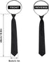 Yolev Black Zipper Tie for Boy Clip-on Neckties Solid Uniform Pre-tied Adjustable Neck Strap Tie for Wedding Graduation...