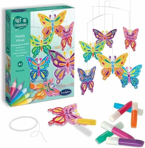 Stained Glass Mobile Butterflies Craft Kit...