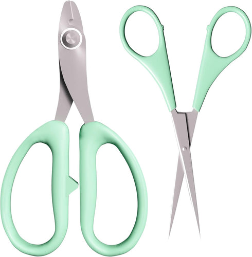 KALAIEN Crafting Scissors with Sharp Carbon Steel Blades for Sewing Scissor, Paper Cutting, Scrapbooking, Fondant, Crafting-2 Pack...