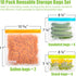 Reusable Storage Bags - 10 Pack BPA FREE Freezer Bags(2 Reusable Gallon Bags + 4 Leakproof Reusable Sandwich Bags + 4 THICK Reusable Snack Bags) Z...