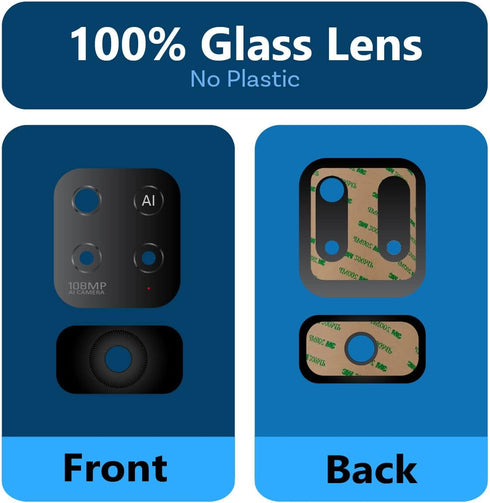 MMOBIEL Back Rear Camera Glass Lens Replacement Compatible with Xiaomi Redmi Note 11 Pro 5G - 6.67 inch - 2022 - Incl. Double Sided Adhesive, Twee...