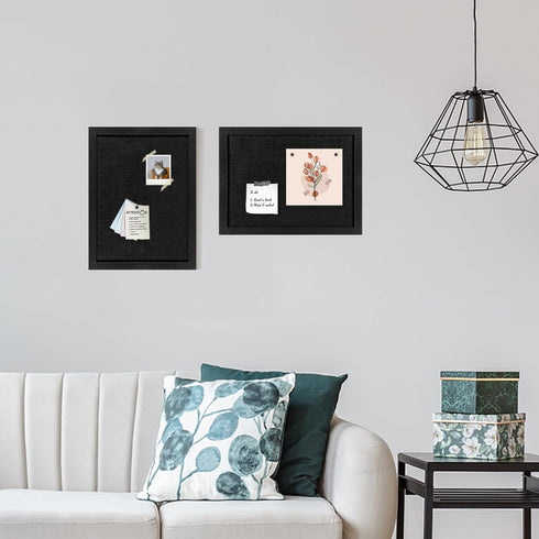 Cork Board Bulletin Board, Black Frame Cork Boards for Walls with Felt, Decorative Hanging Pin Board for Home School Office, Vision Board(4333,Bla...