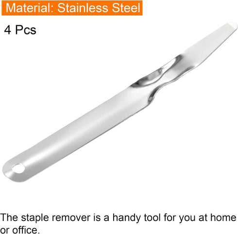 MECCANIXITY Staple Remover Tools, Flat Staplers Puller Stainless Steel for Office Home Business, Silver Pack of 4...
