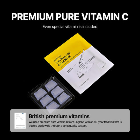 VITA REAL Shot Clear Patch 6EA, Dark Spot Patch, Acne and Blemish Care, Hydrocolloid Patch, Pure Vitamin C for Brightening, Korean Skincare...