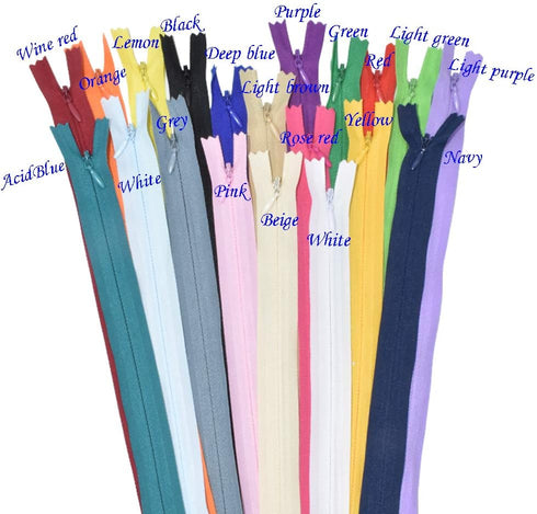 12.5" 40 Pcs Nylon Invisible Zipper for Tailor Sewer Sewing Craft Crafter's Tools Garment Special 20 Colors (12.5inch)...