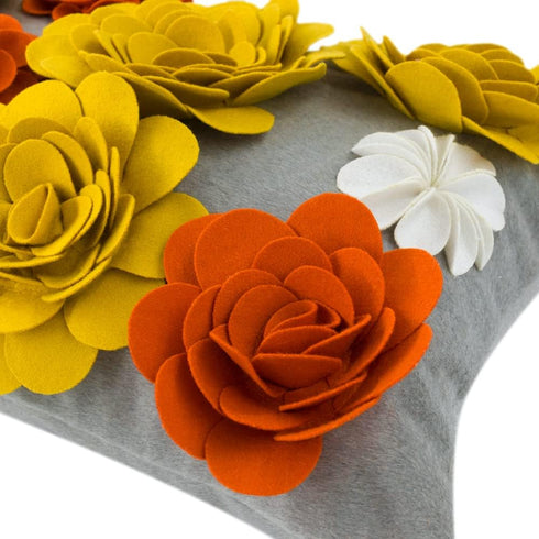 Handmade 3D Flower Decorative Throw Pillow Cover Stereo Floral Cushion Cover Rectangle Pillow Case for Sofa Home Bed Living Room Decor 12 X 20 Inc...