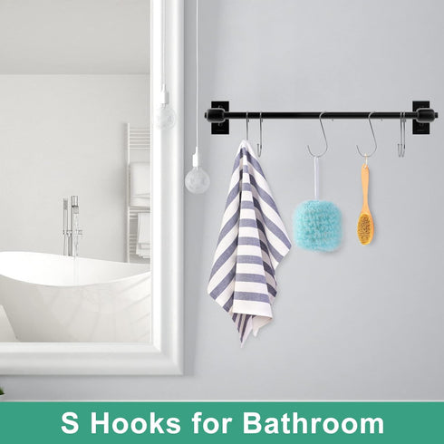 SumDirect Heavy Duty S Hooks - 15 Pack 5.7 Inch Extra Large Meta Stainless Steel S Shaped Hooks for Hanging...