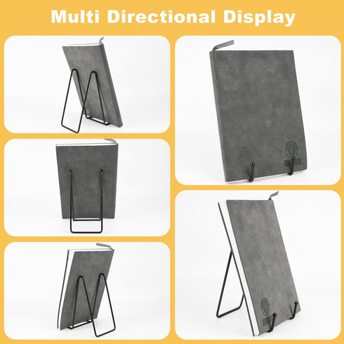 8 Pack Plate Stands for Display, 6 Inch Metal Square Picture Frame Easel Stands for Plates, Book, Photo Easel ( Black )...