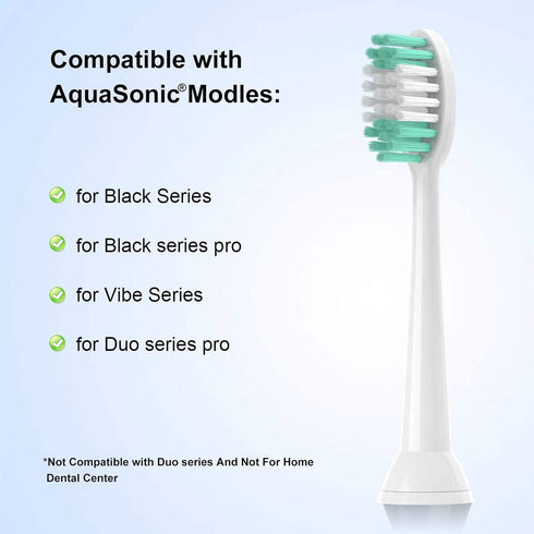 Replacement Toothbrush Heads Compatible with AquaSonic Black Series 10 Pack Everystep for Vibe Series Black Series pro, and for Duo Series pro Ele...