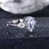Hsitgexf Shining Classic Plated Silver Pear Cut Teardrop Halo Cubic Zirconia CZ Statement 3-Stone Eternity Wedding Engagement Ring for Women (US s...