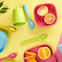GET FRESH Bamboo Kids Divided Plates Set – 2-Pack 3 Compartment Bamboo Childrens Plates for Kids Meals – Reusable Bamboo Toddler Divided Plates Se...