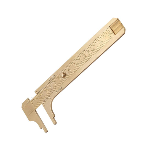 Double Scale Vernier Calipers Brass Sliding Gauge Sliding Pocket Caliper Handy Measuring Tool mm/inch for Measuring Jewelry(100mm)...