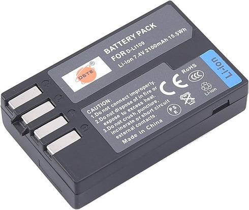 DSTE Replacement for 2X D-Li109 Li-ion Battery Compatible Pentax K-R K-30 K-50 K-500 KR K30 K50 K500 K-S1 K-S2 K-70 Camera...