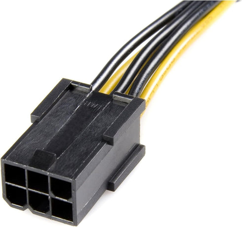 StarTech.com PCI Express 6 pin to 8 pin Power Adapter Cable - Power cable - 6 pin PCIe power (F) to 8 pin PCIe power (M) - 6.1 in - yellow - PCIEX...