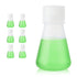 Plastic Erlenmeyer Flask Set with Screw Caps, 6pcs of Vol.125ml Scientific Conical Flask Laboratory Flask,with Molded Graduations, 4023.0651.6...